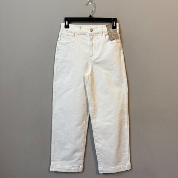 Madewell The Perfect Vintage Wide Leg Crop Jean Women's 25 White Denim Chic NWT - Picture 4 of 14